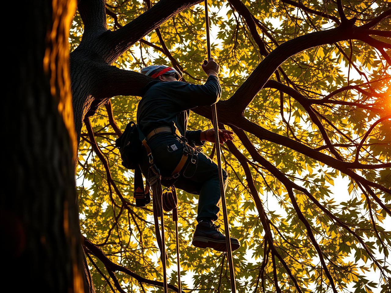 Arborist crew responding to storm-damaged tree